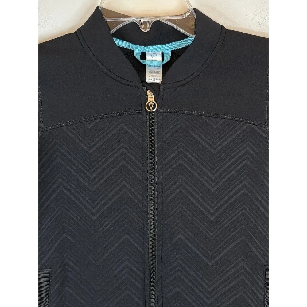 IVIVVA by Lululemon Black Chevron Warp Speed Jacket Full Zip Girls 10 Athleisure